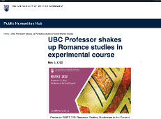 “UBC Professor Shakes Up Romance Studies”